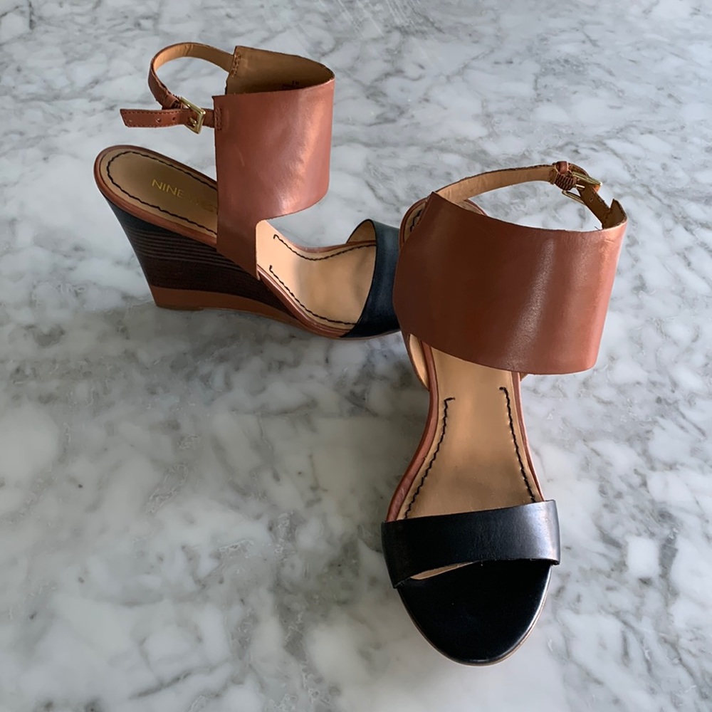 Nine West ankle strap wedges